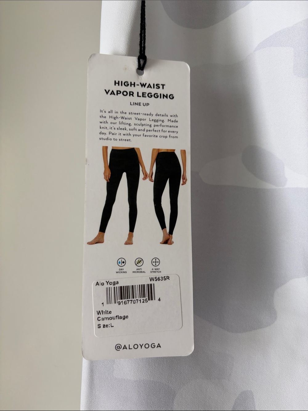 ALO Yoga Gray and White Camo High-Waist Legging Panel NWT